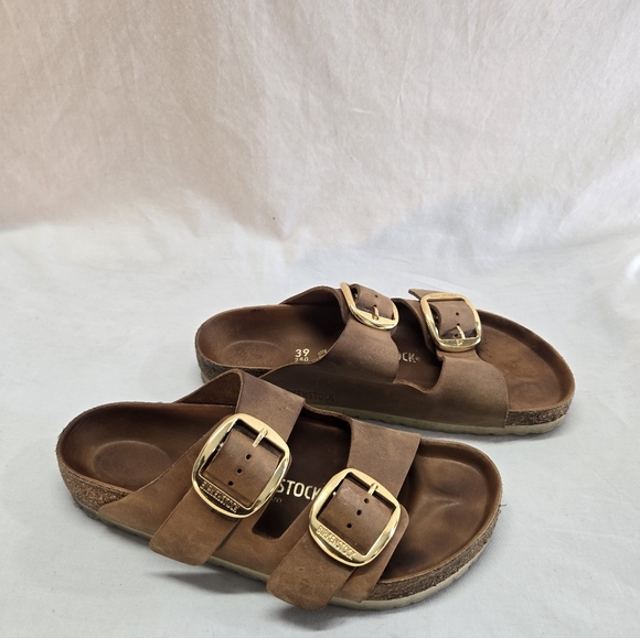 BIRKENSTOCK ARIZONA Big Buckle Women's Size 8 Brown Slide Sandals - Picture 3 of 8